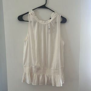 NWT Ann Taylor white sleeveless blouse size Mediun
